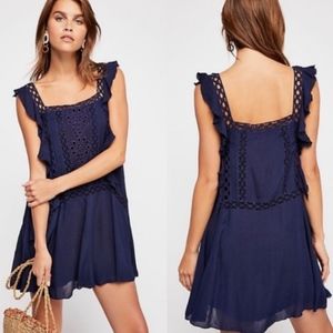 Free People Priscilla Navy Dress Brand New W/ Tags